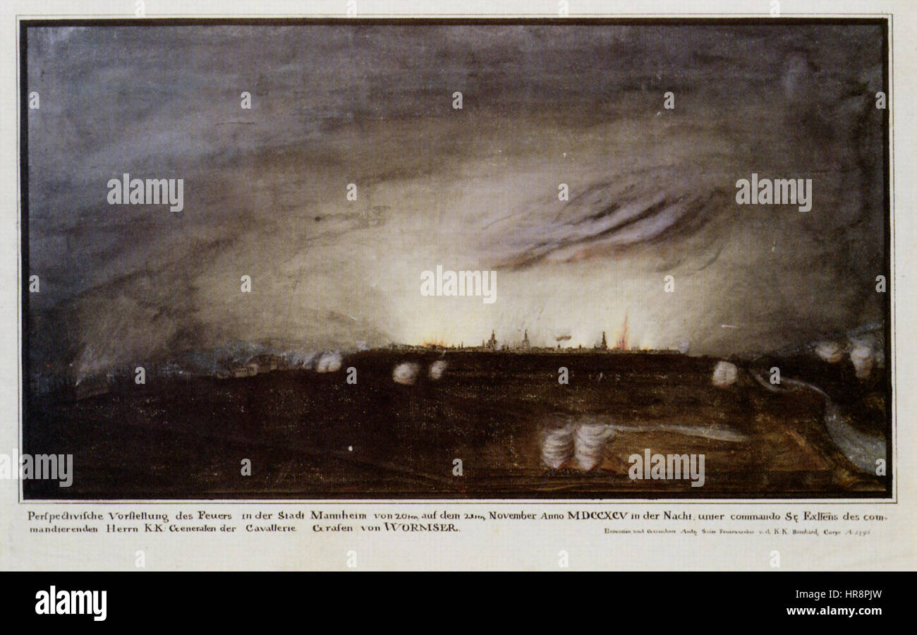 Szoets Andreas Mannheim Gesamtansicht Brand 1795 Foto Stock