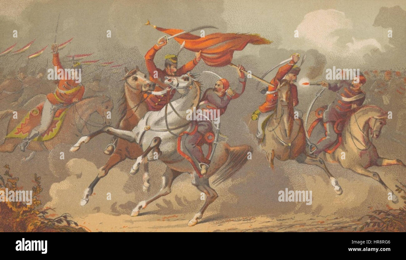 Il dipinto del 1879 di TH Schneider "Cattura la bandiera turca" rappresenta un momento storico durante la guerra russo-turca. Il dipinto cattura la scena drammatica dei soldati che catturano la bandiera turca, con enfasi sull'azione militare e sul coraggio. Foto Stock