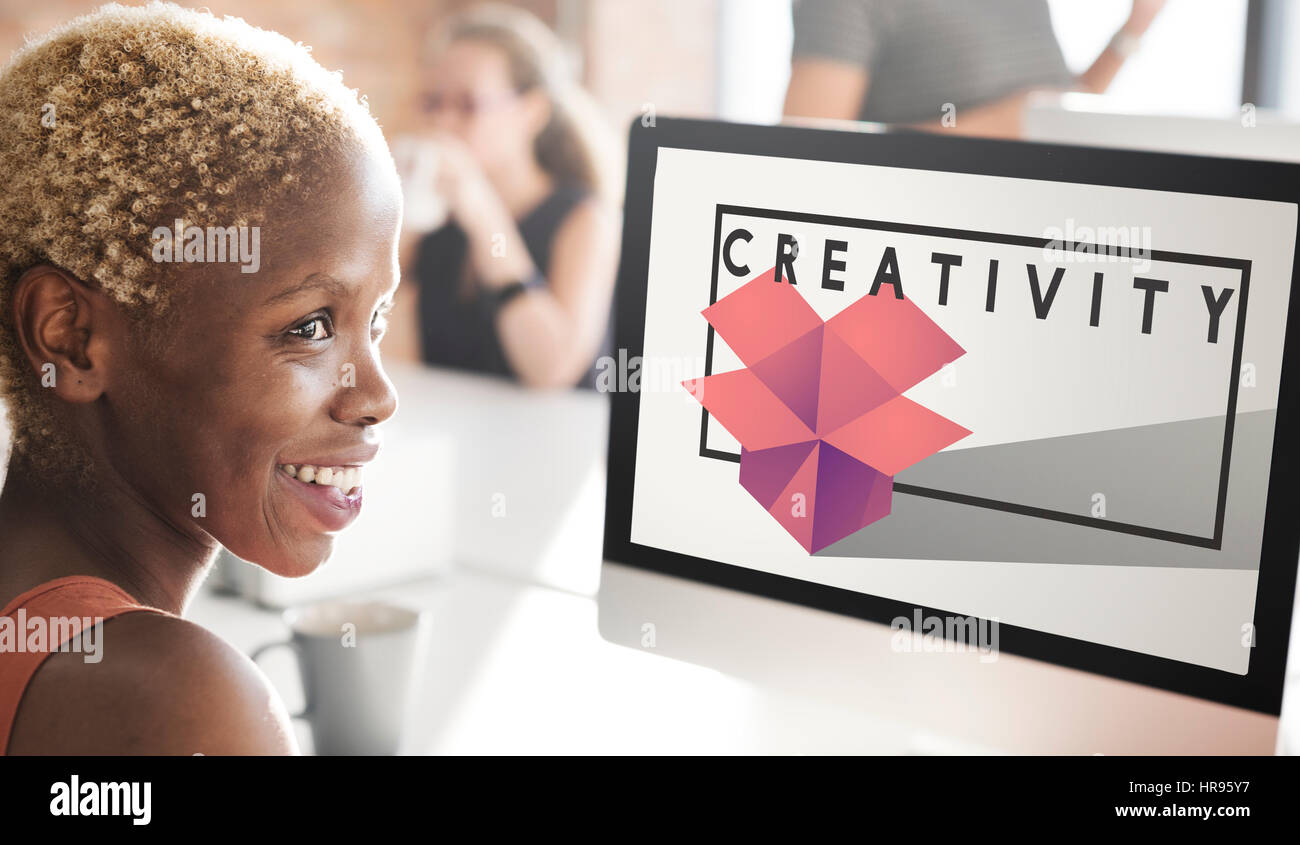 Il design creativo di idee di immaginazione e di concezione moderna Foto Stock