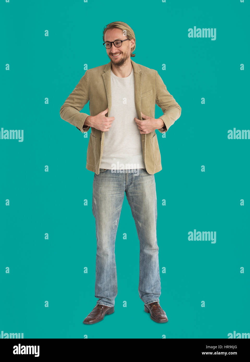 Studio spara persona gesto Lifestyle Foto Stock