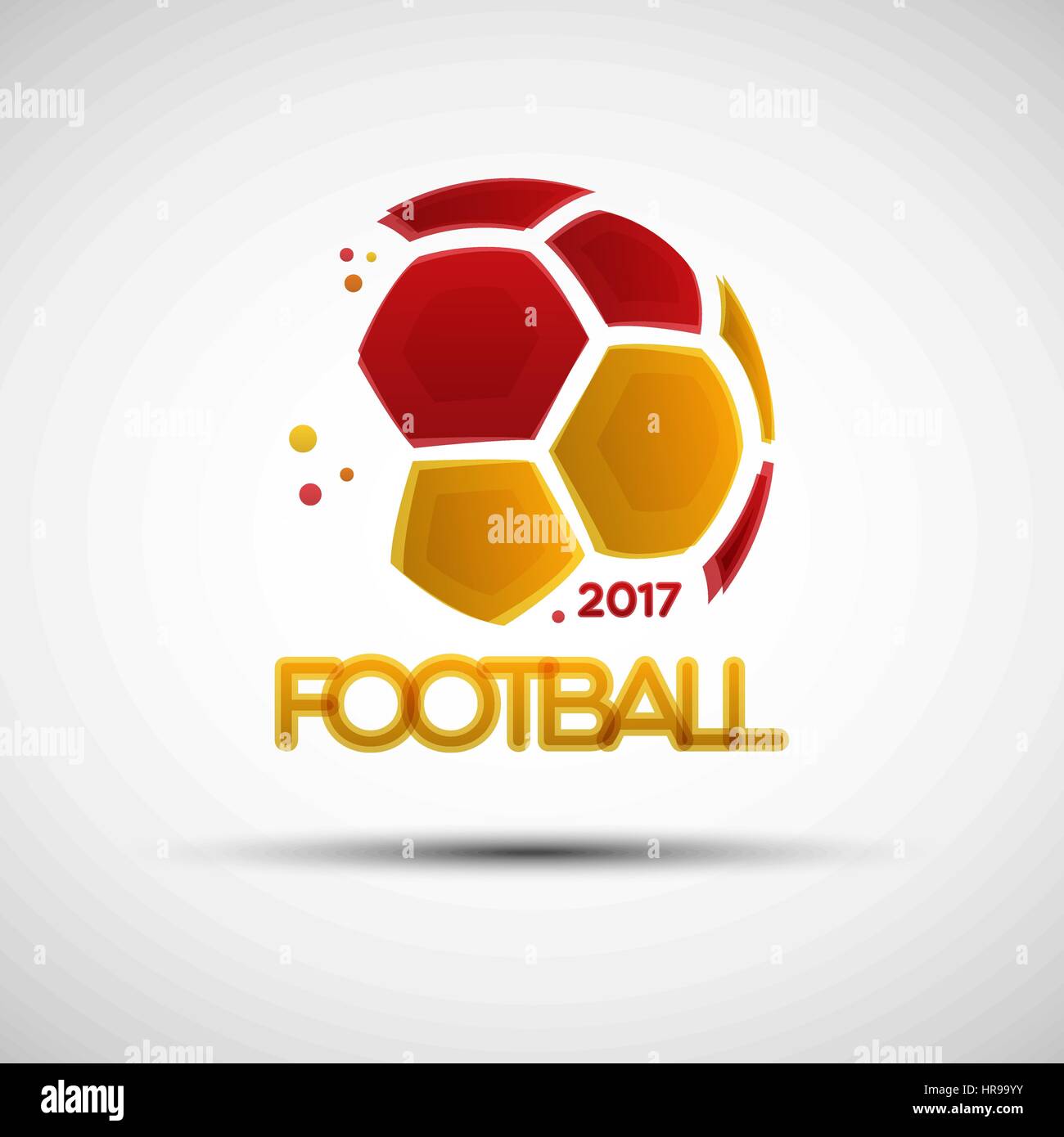 Campionato di calcio banner. Bandiera della Spagna. Illustrazione Vettoriale astratto del pallone da calcio con la nazionale spagnola di bandiera dei colori per il tuo design Illustrazione Vettoriale