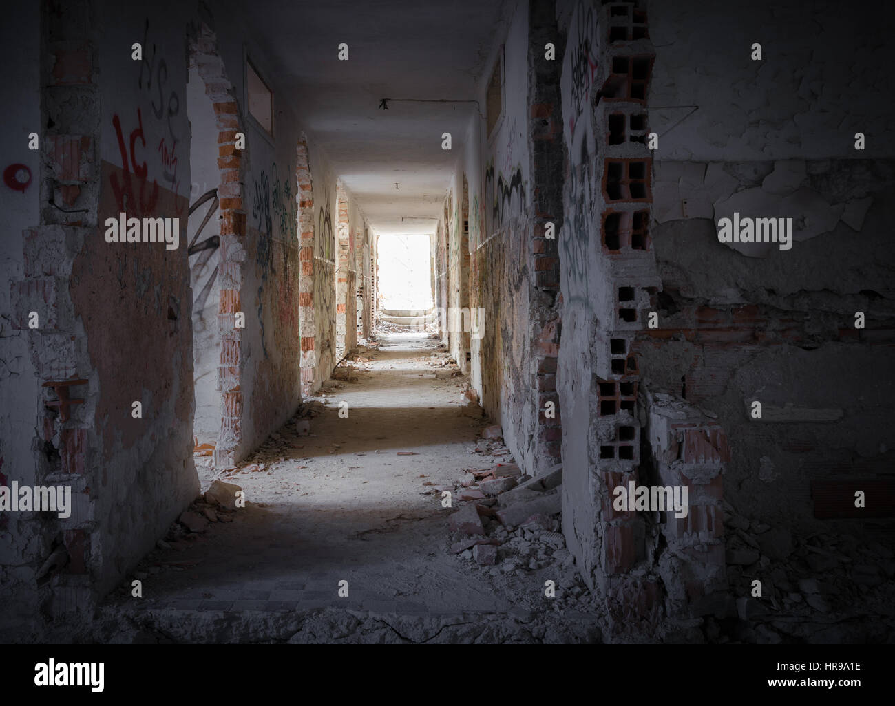 Creepy casa buia interno Foto Stock