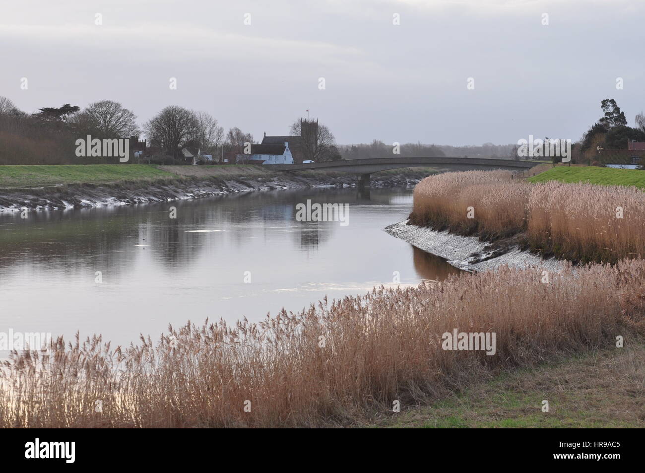 Fiume Great Ouse presso Wiggehall St tedeschi, NORFOLK REGNO UNITO Foto Stock