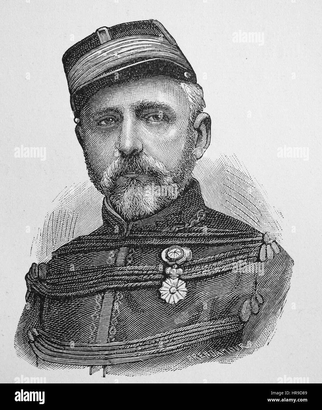 Felix Charles Douay, 1816 - 1879, era un generale dell'esercito francese, situazione dal tempo della guerra franco-prussiana o guerra franco-tedesca, Deutsch-Franzoesischer Krieg, 1870-1871, la riproduzione di un originale xilografia a partire dall'anno 1885, digitale migliorata Foto Stock