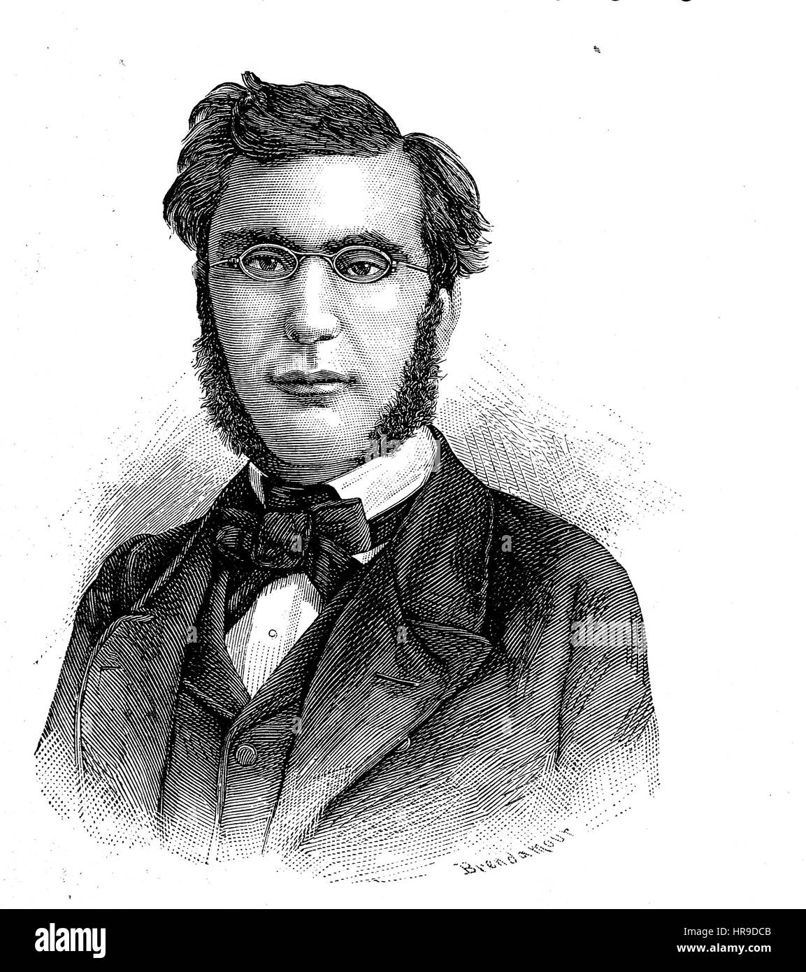 Olivier Emile Ollivier, 1825 - 1913, era uno statista francese. A partire da un repubblicano avid contrari all'imperatore Napoleone III, ha spinto l'imperatore verso le riforme liberali e a sua volta venne sempre più in di Napoleone grip, situazione dal tempo della guerra franco-prussiana o guerra franco-tedesca, Deutsch-Franzoesischer Krieg, 1870-1871, la riproduzione di un originale xilografia a partire dall'anno 1885, digitale migliorata Foto Stock