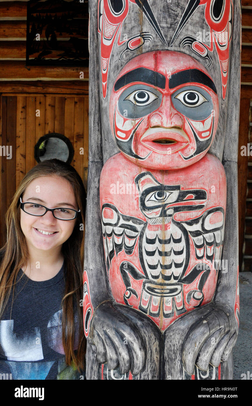 Il totem pole in setter's cove Foto Stock