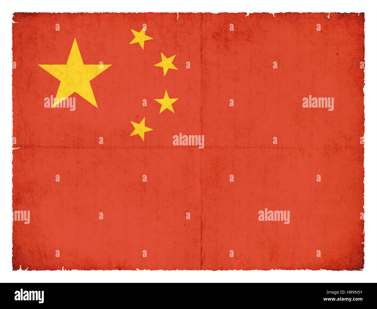 Bandiera nazionale della Repubblica popolare di Cina creato in stile grunge Foto Stock