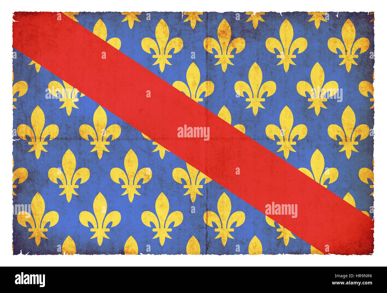Bandiera del dipartimento francese Allier creato in stile grunge Foto Stock