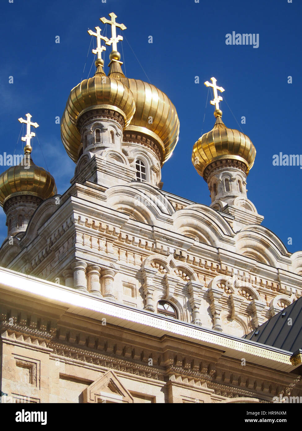 La Chiesa Ortodossa Russa di Maria Maddalena sul Monte degli Ulivi a Gerusalemme, Israele. Foto Stock