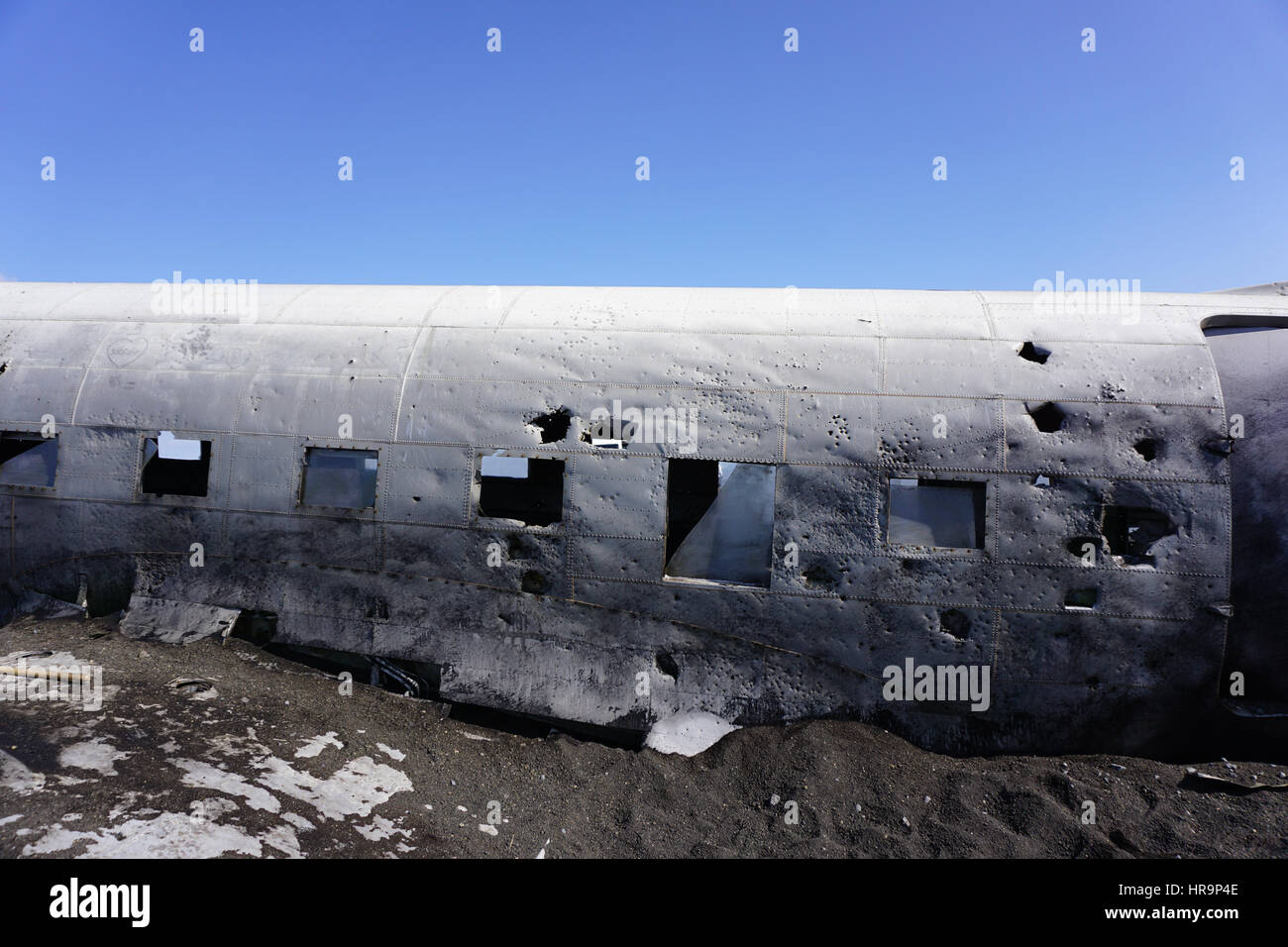 In prossimità del piano Sólheimasandur Crash in Islanda Foto Stock