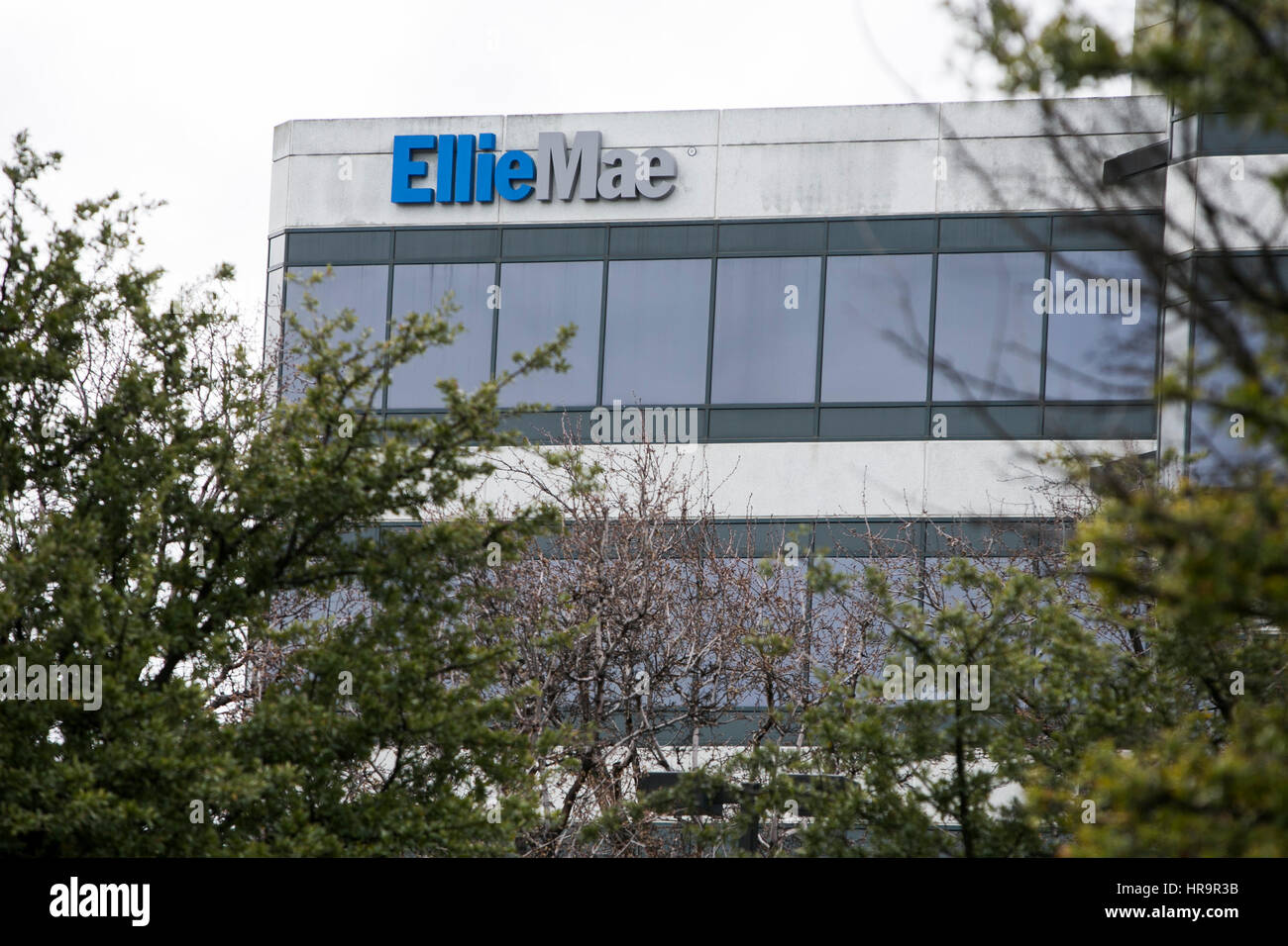 Un logo segno al di fuori della sede di Ellie Mae, Inc., a Pleasanton, California, il 18 febbraio 2017. Foto Stock