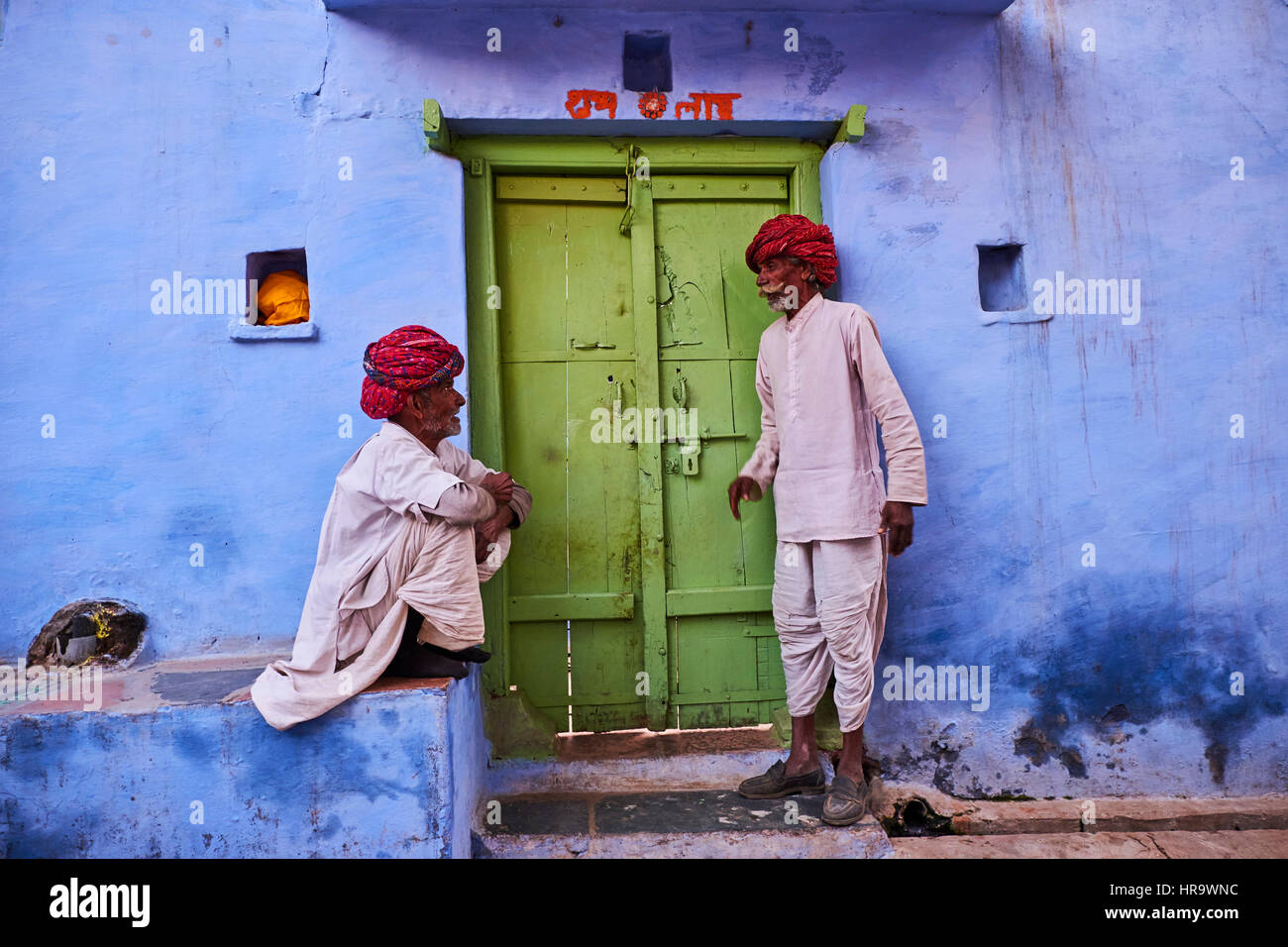 India Rajasthan, Jodhpur la città blu, la vita di strada Foto Stock