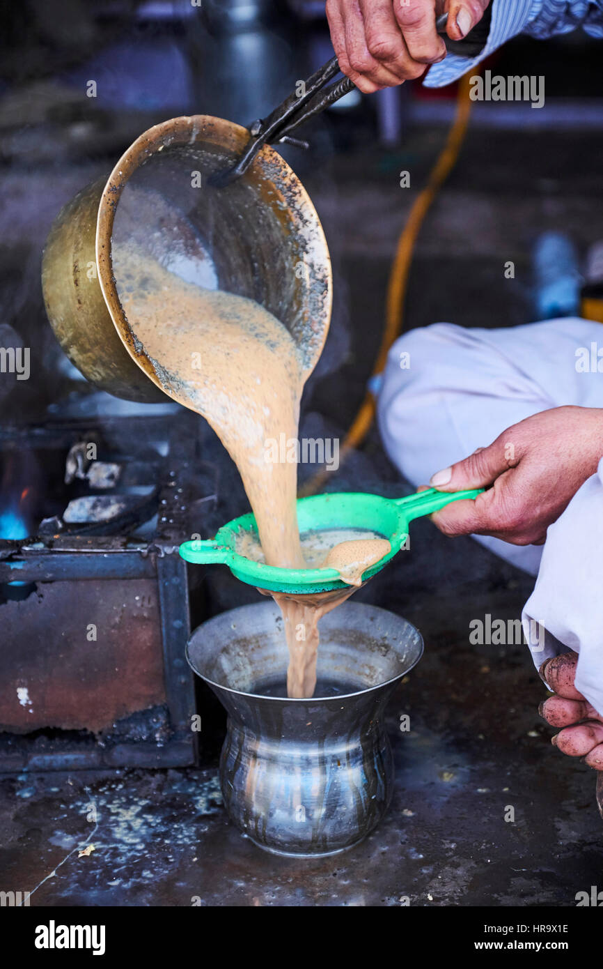 India Rajasthan, Bundi , la città vecchia, tea shop Foto Stock