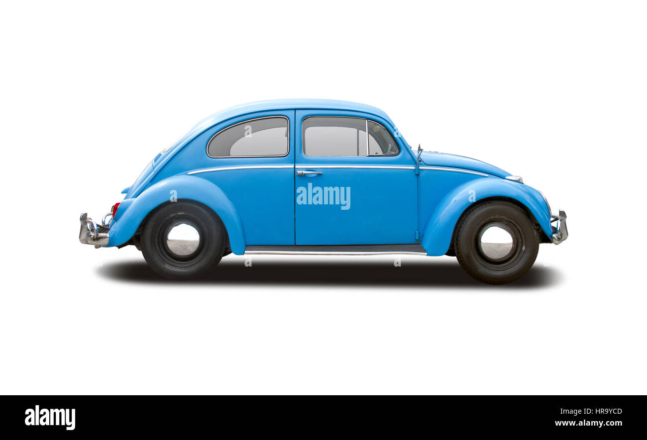 Classic vettura tedesca in vista laterale isolato su bianco Foto Stock