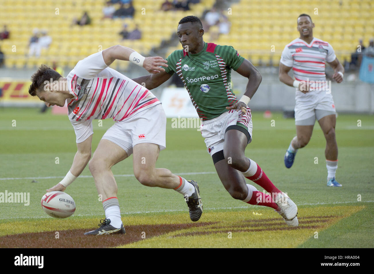 Mondo del Rugby Sevens HSBC Serie Wellington - Inghilterra vs Kenya al Westpac Stadium - Giorno 1 dotate di: atmosfera dove: Wellington, Wellington, Nuova Zelanda quando: 28 Gen 2017 Foto Stock