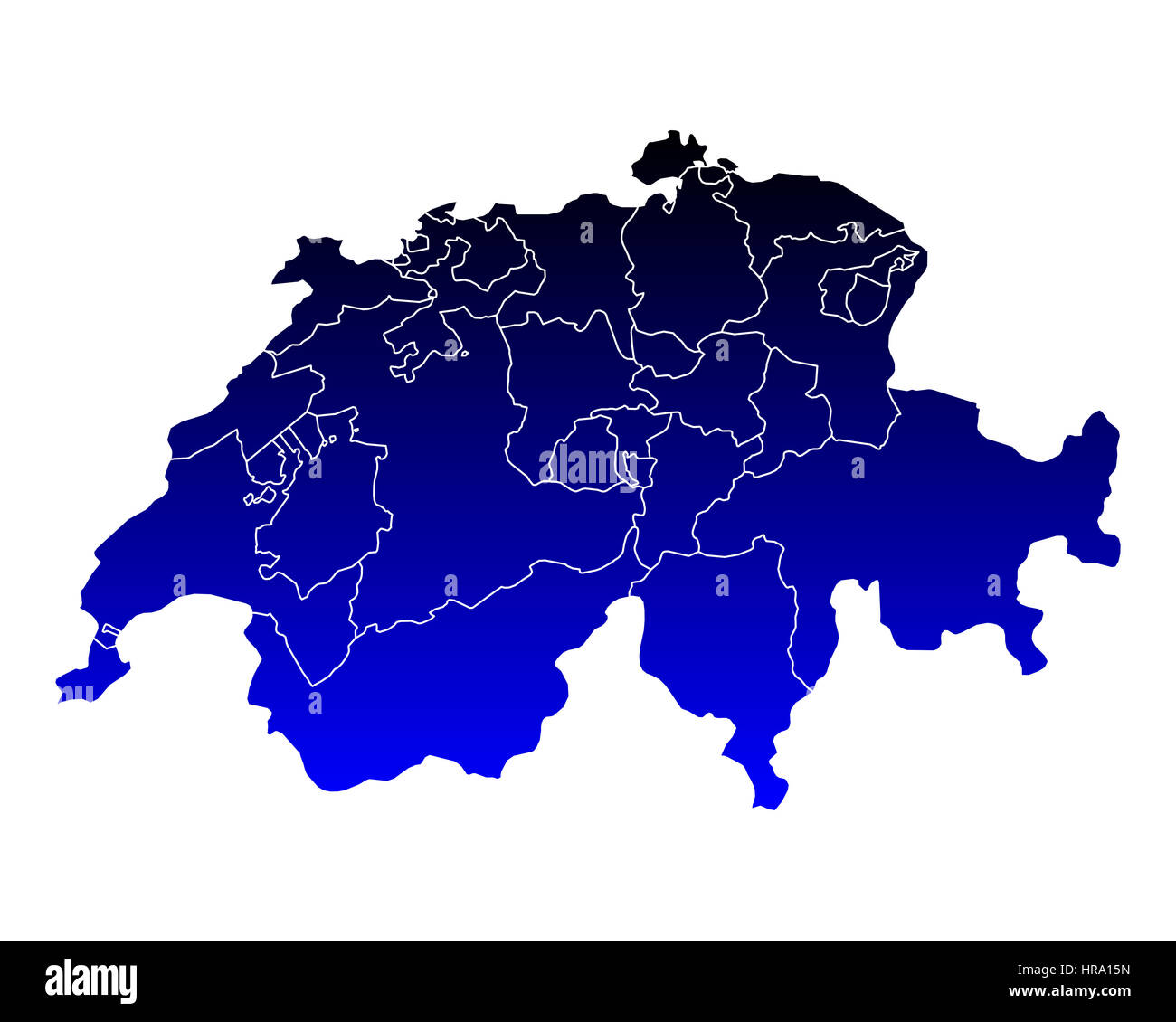 Cartina della Svizzera Foto Stock