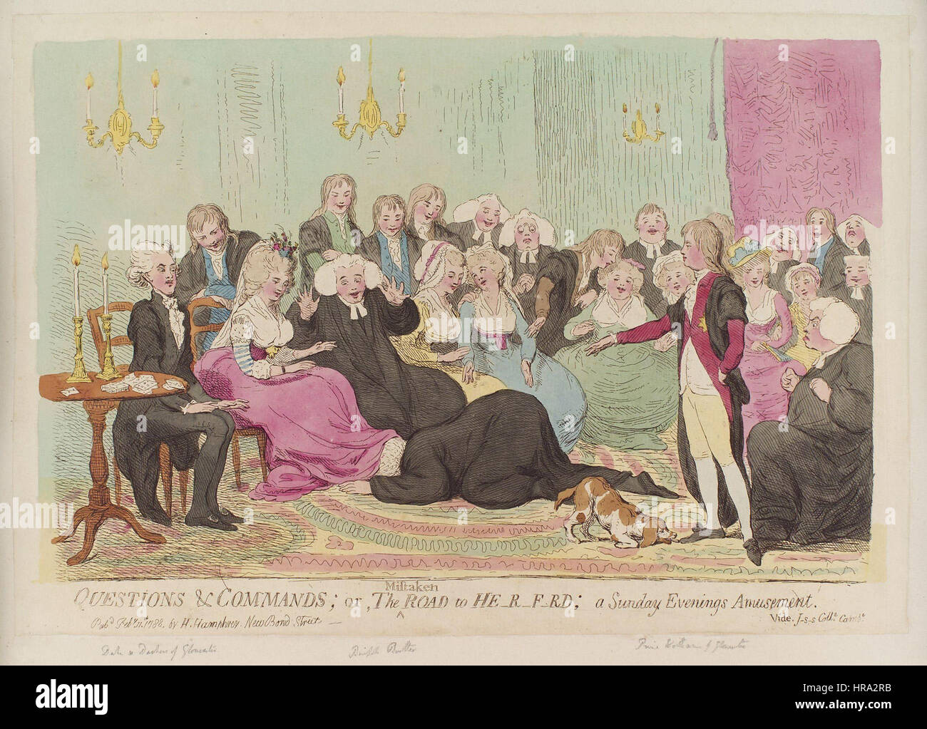 Domande e comandi; o la strada sbagliata per lui-r-f-Rd; una domenica sera il divertimento da James Gillray Foto Stock