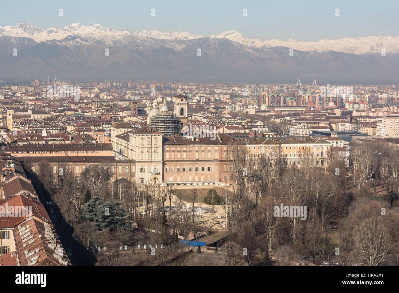 Vista del centro storico di Torino, Italia Foto Stock