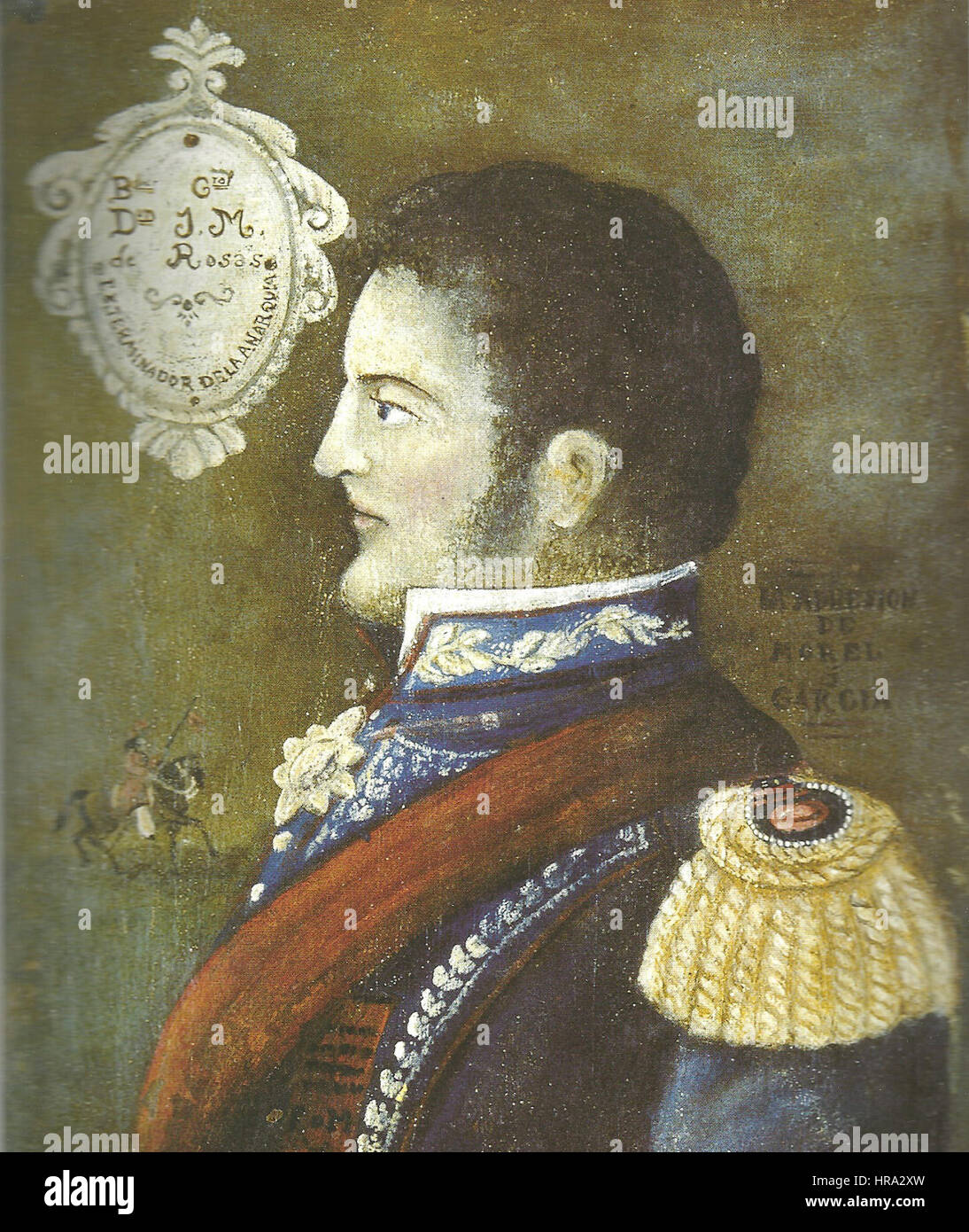 Retrato del Brigadiere Generale Don Juan Manuel de Rosas Foto Stock