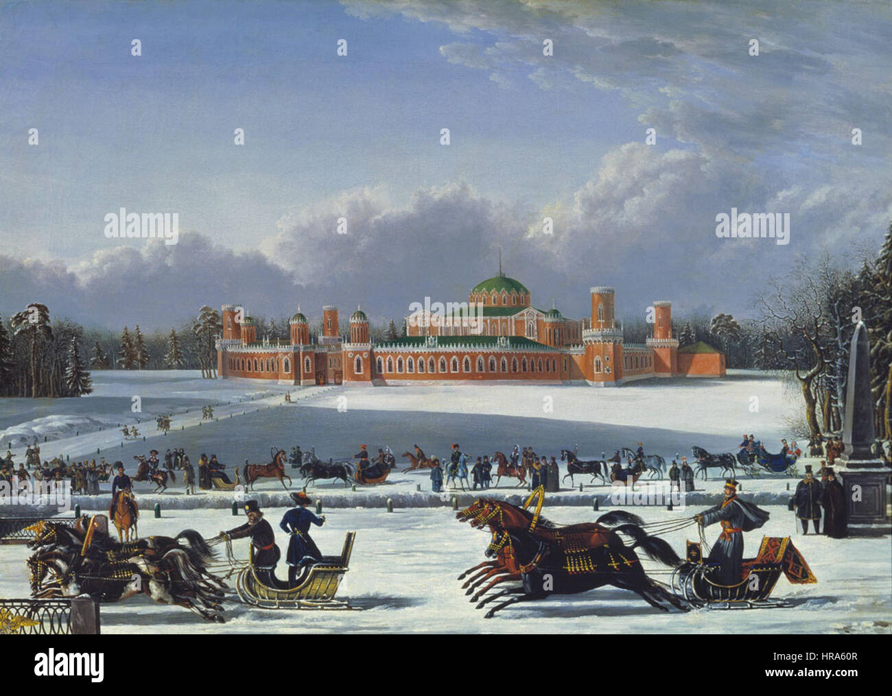 Sannye gonki v Petrovskom parke 1830-e-40-e Foto Stock