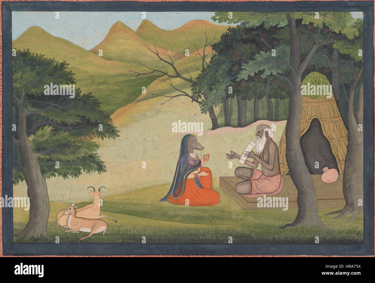 Regina Choladevi prima della Hermit-Sage Angiras Foto Stock