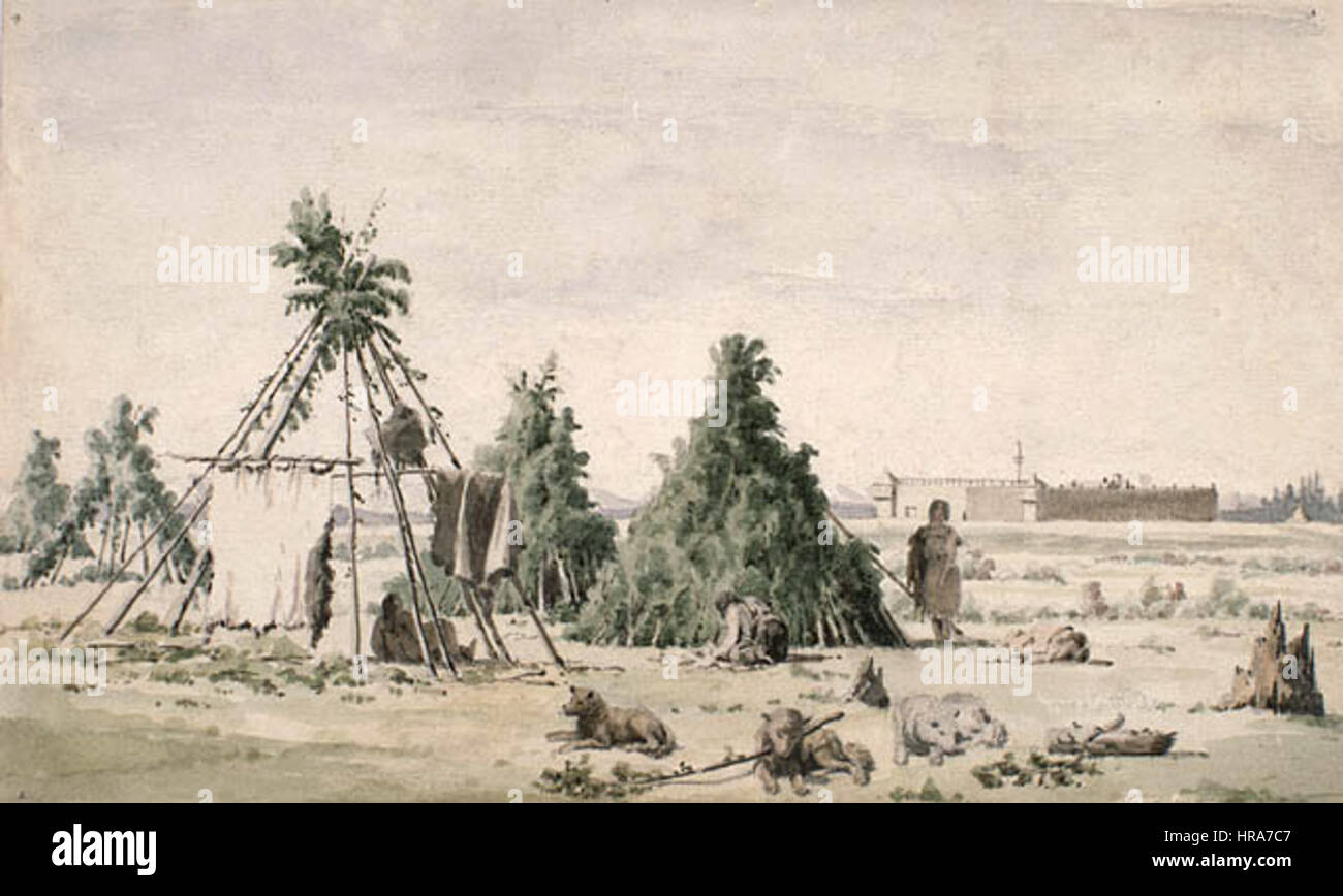 Rocky Mountain Fort 1848 da Paul Kane Foto Stock