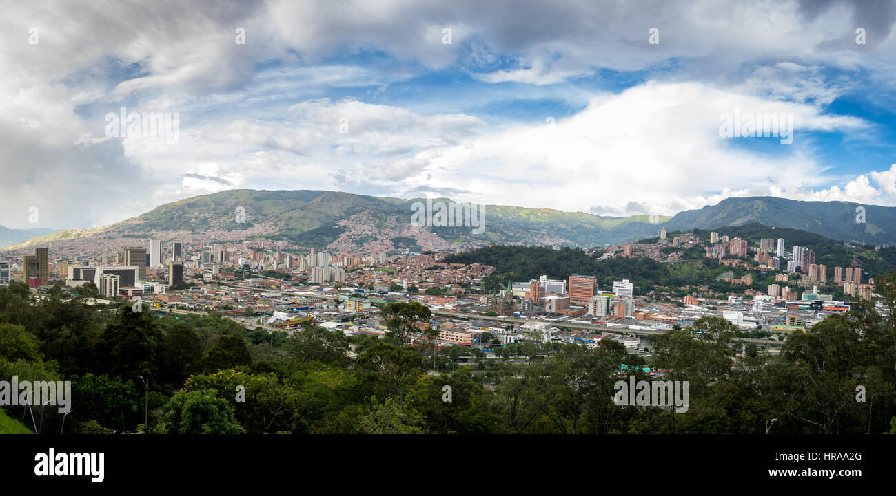 Vista panoramica della città di Medellin, Colombia Foto Stock
