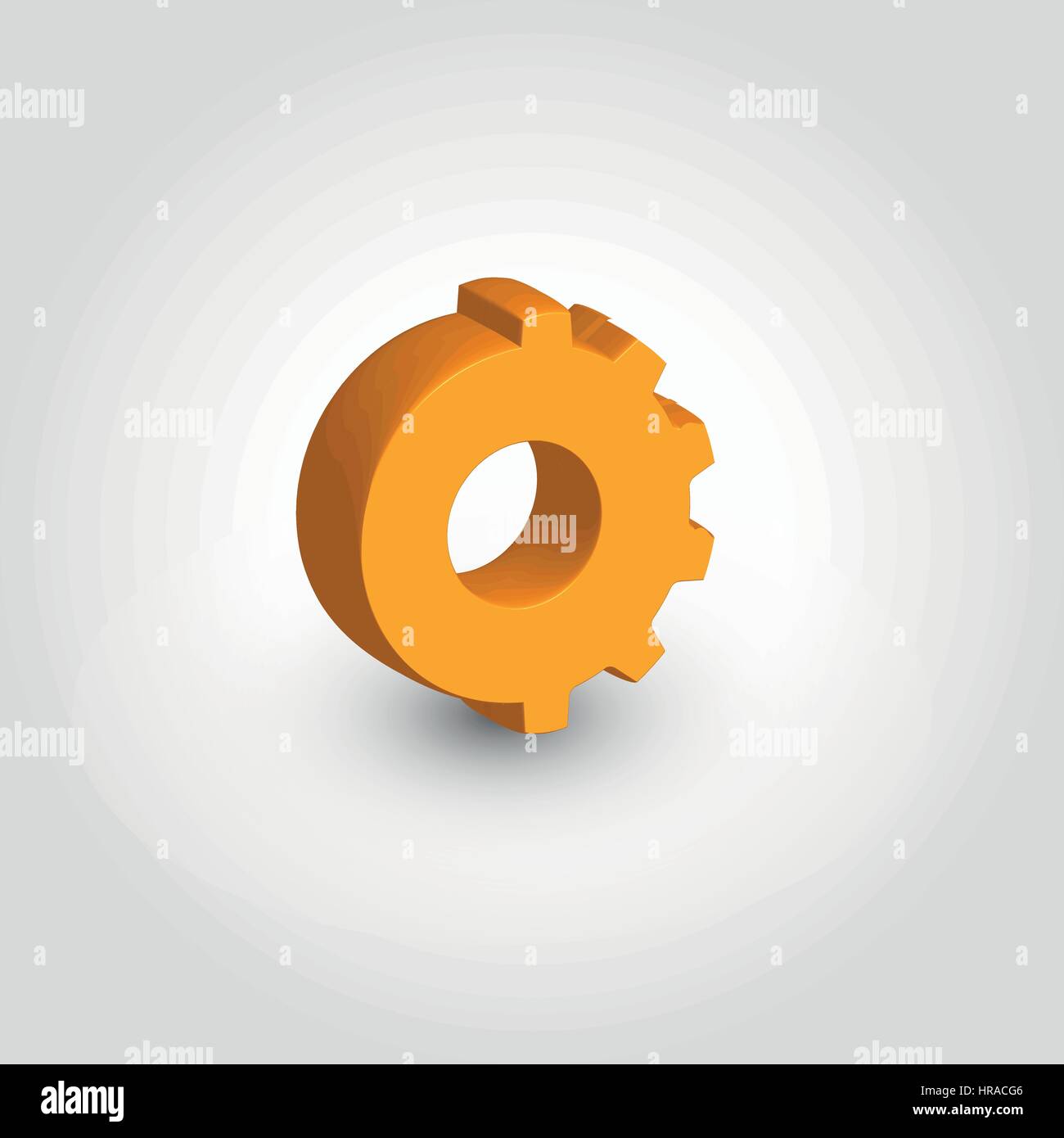 Abstract isolata forma tonda colore arancione logo, logotipo di marcia,riparazione elemento di servizio illustrazione vettoriale. Illustrazione Vettoriale