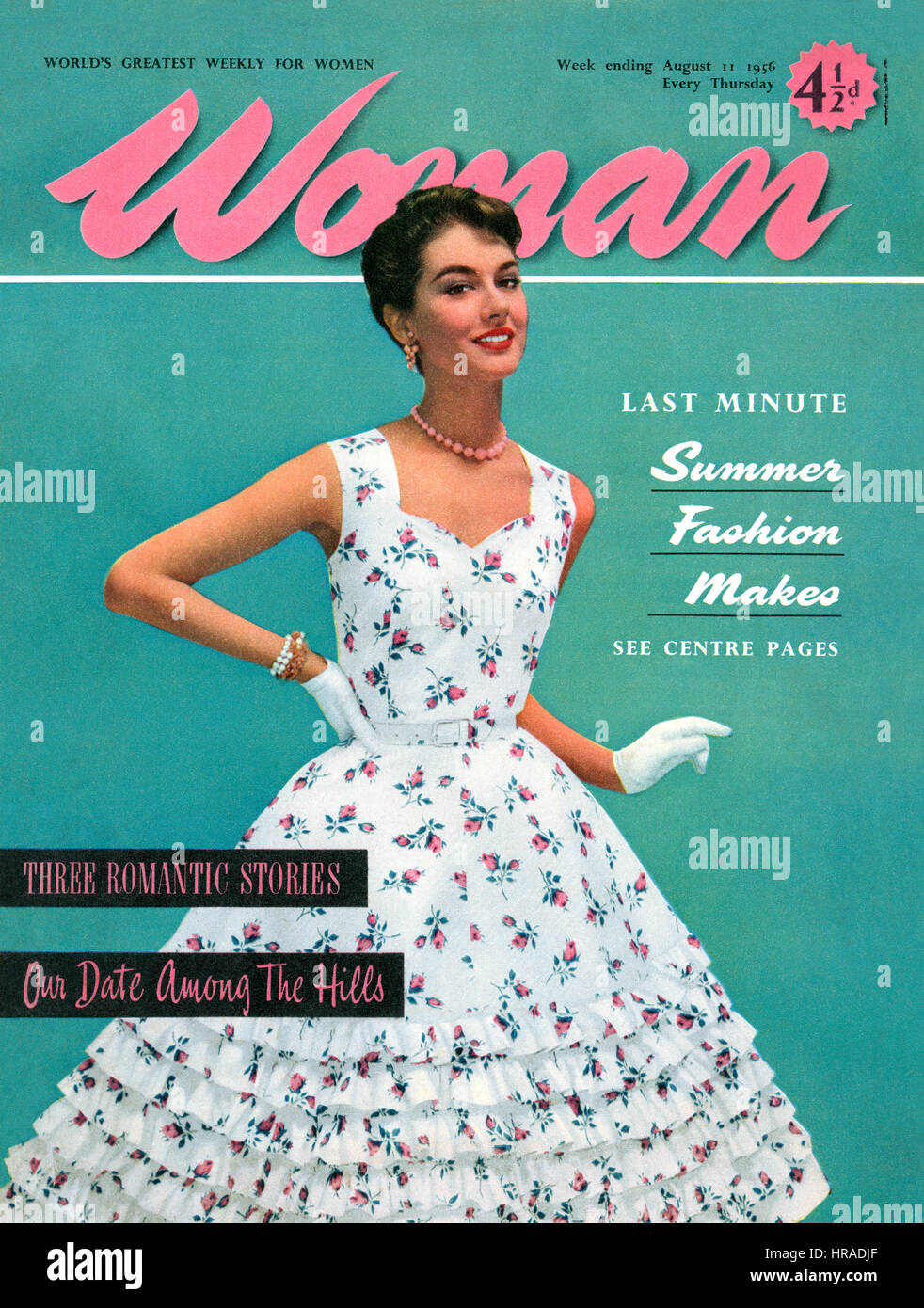 Coperchio anteriore della donna rivista per il 11 agosto, 1956. Foto Stock