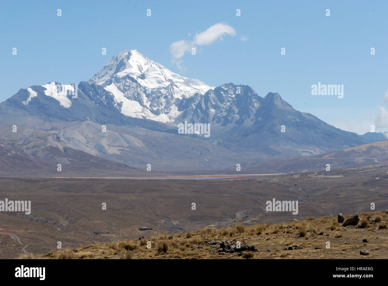 Huayna Potosi, un famoso vertice di alpinismo sulle Ande boliviane Foto Stock