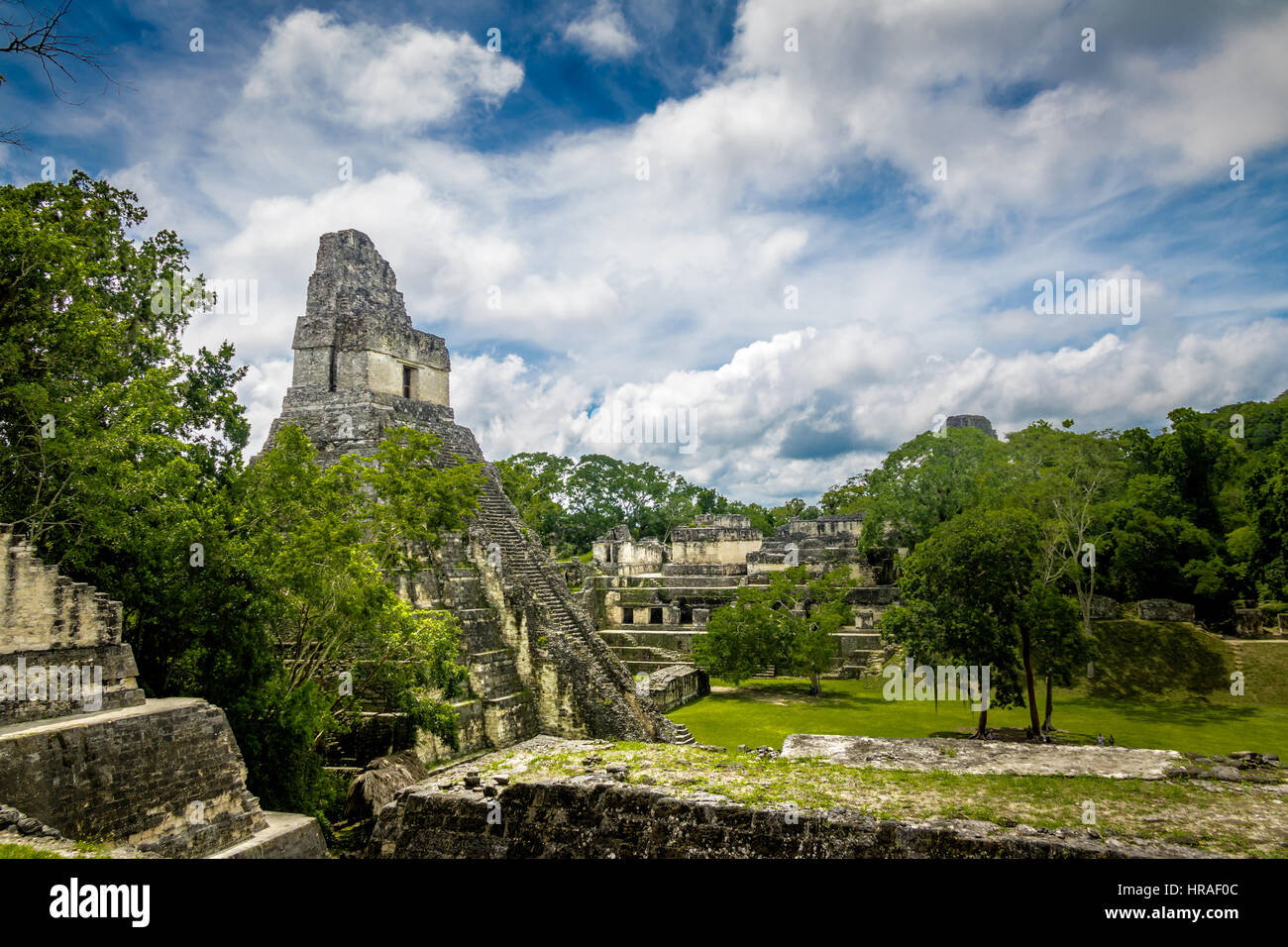 Tempio maya io (Gran Jaguar) al Parco Nazionale di Tikal - Guatemala Foto Stock