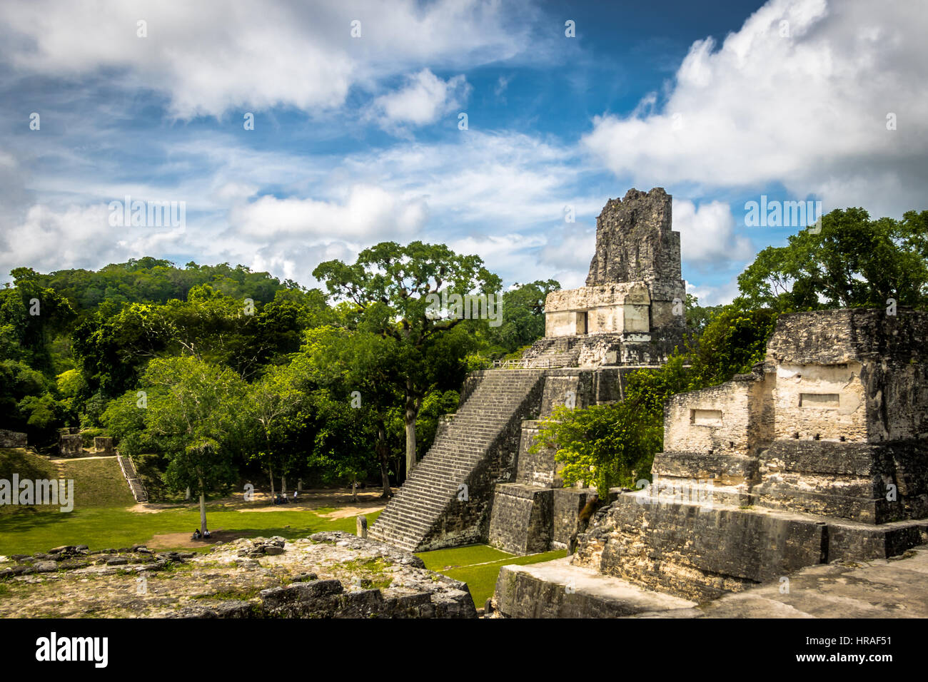 Tempio maya II al Parco Nazionale di Tikal - Guatemala Foto Stock