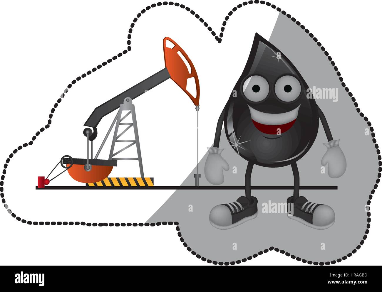 Figurina animata goccia di petrolio e lo sfondo di estrazione di olio  Immagine e Vettoriale - Alamy