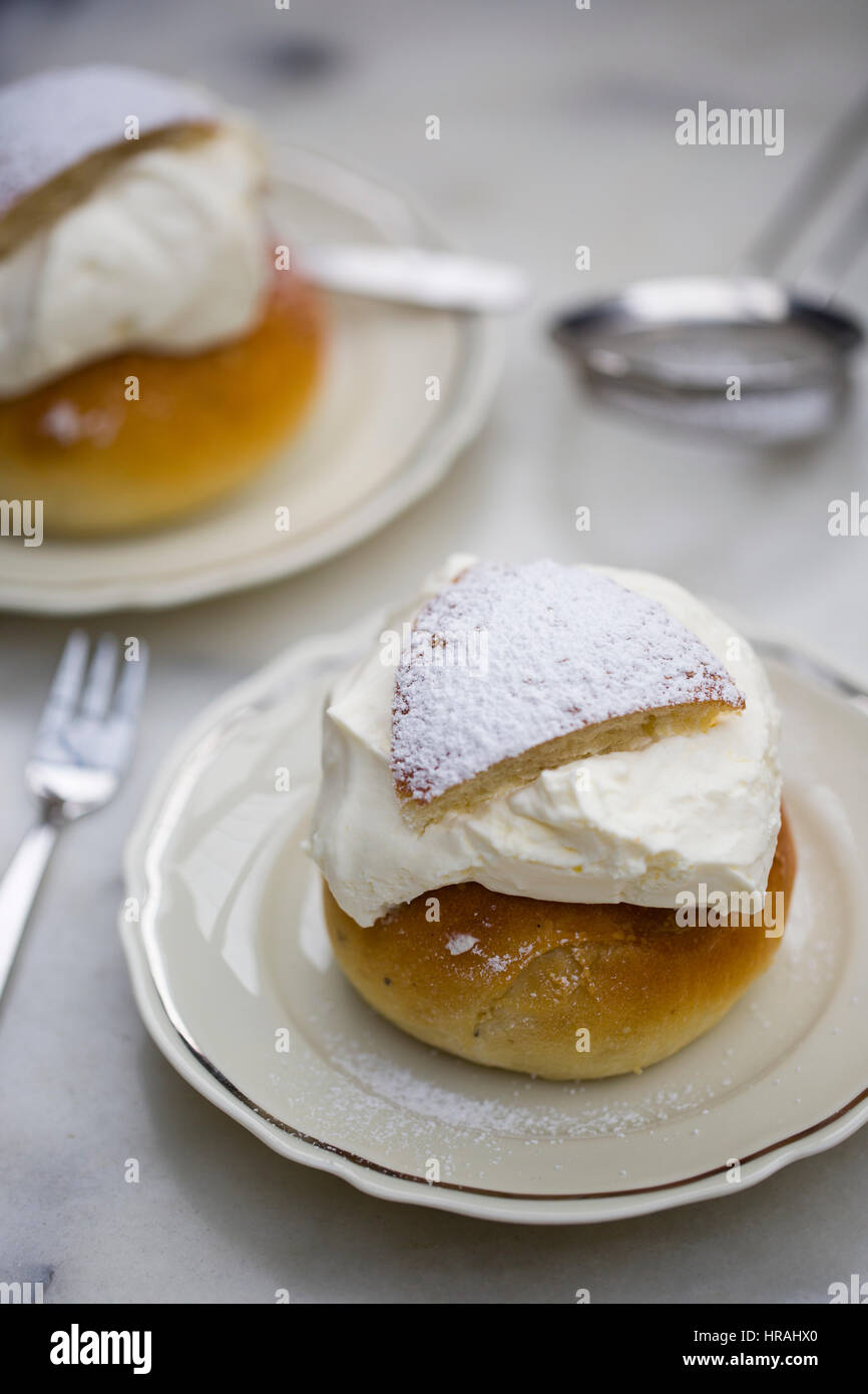 La svedese Martedì Grasso semla pasticceria Foto Stock