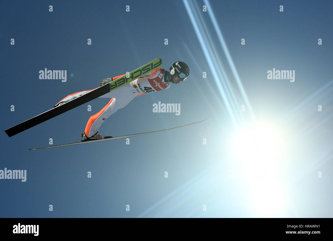Lahti, Finlandia. 28 Feb, 2017. Atleta austriaco Markus Schiffner in azione presso i Campionati del Mondo di Sci Nordico a Lahti, in Finlandia, 28 febbraio 2017. Foto: Hendrik Schmidt/dpa-Zentralbild/dpa/Alamy Live News Foto Stock