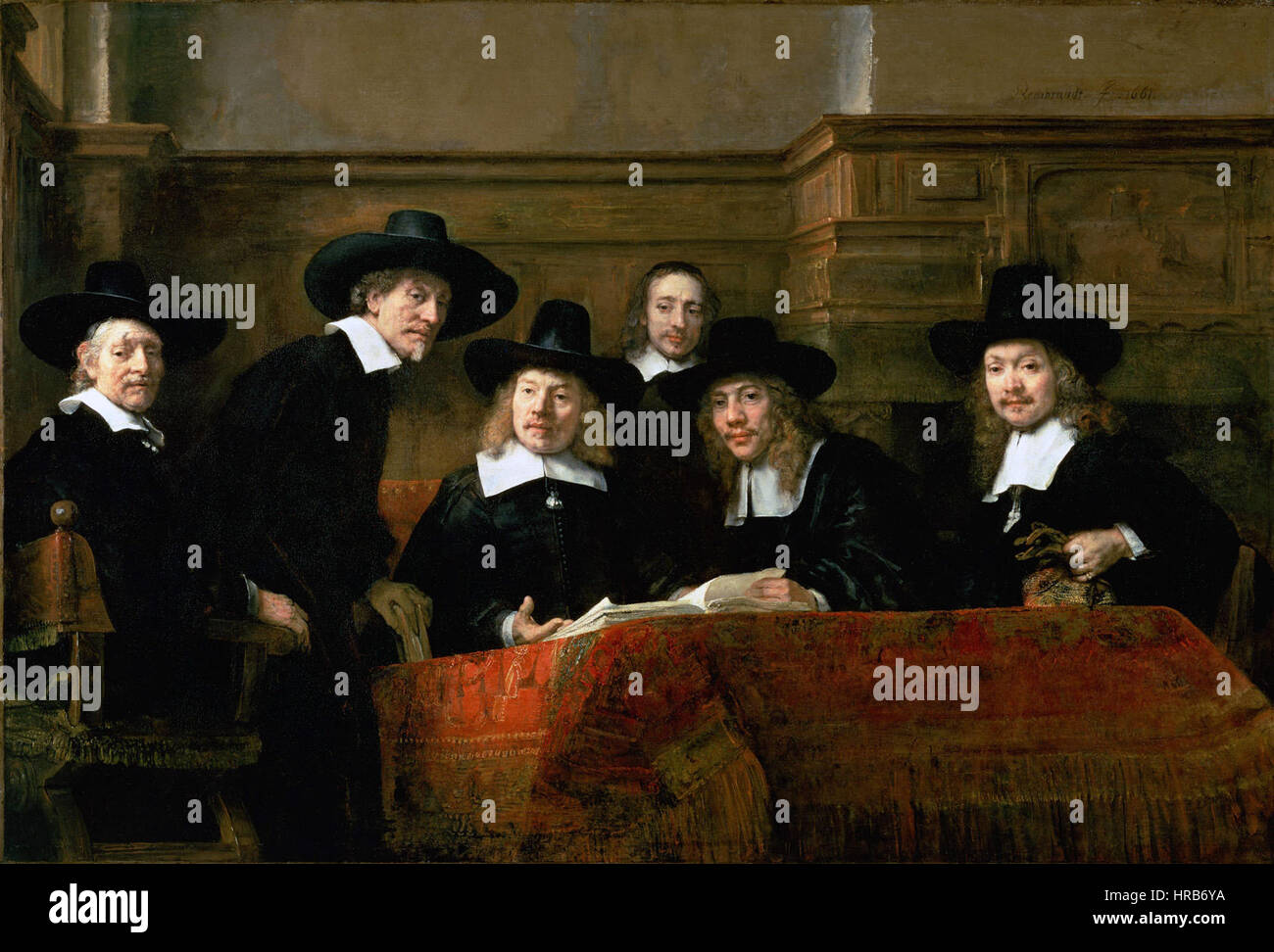 Rembrandt - De Staalmeesters - Il Syndics del Clothmaker's Guild Foto Stock