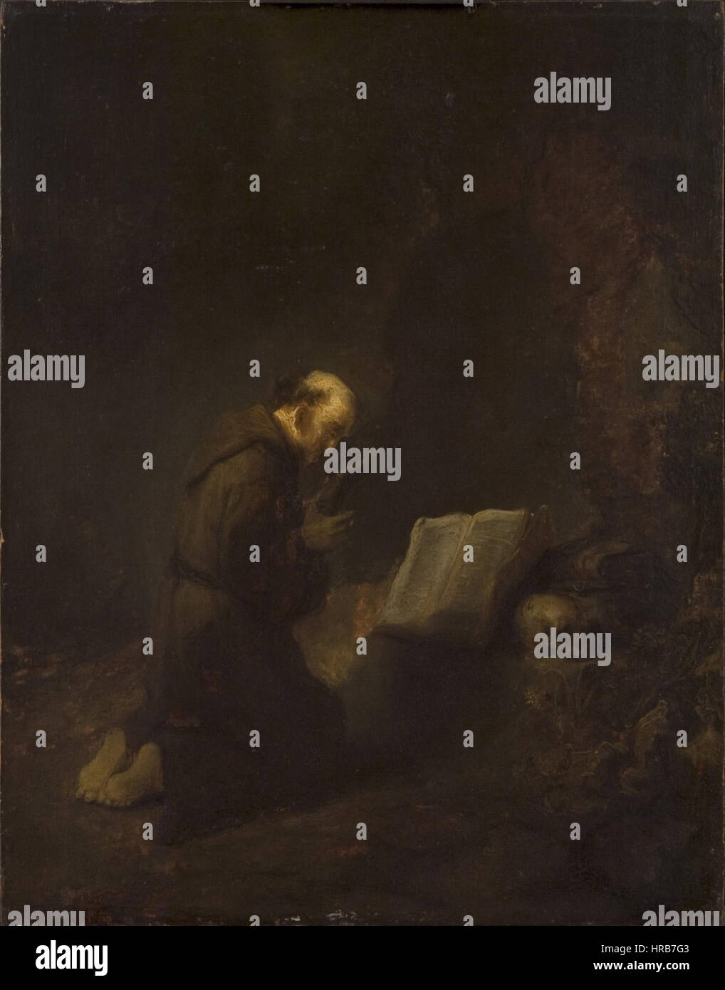 Rembrandt - Francesco di Assisi pregando Cat481 Foto Stock