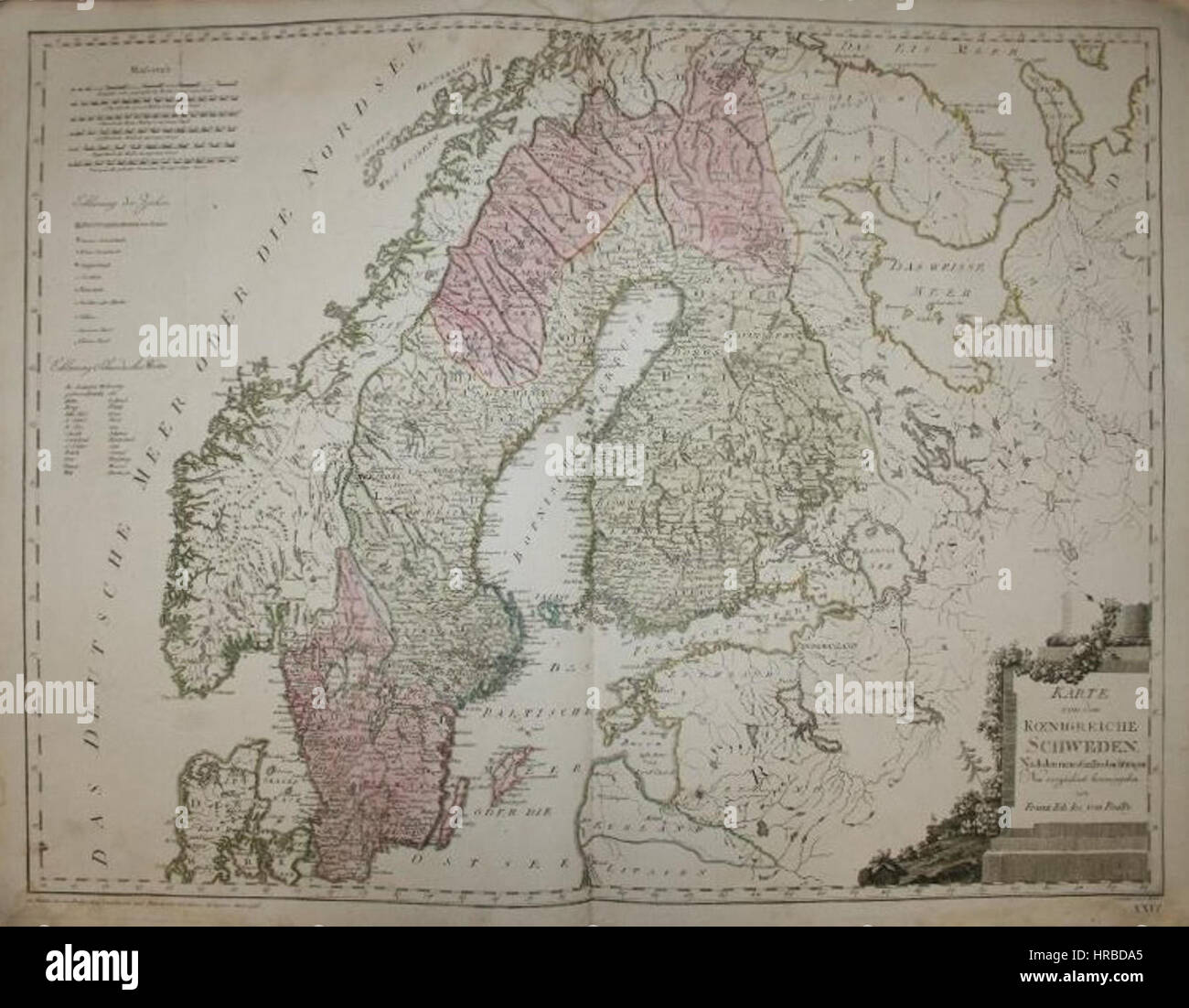Reilly Karte von dem Schweden Koenigreiche Foto Stock