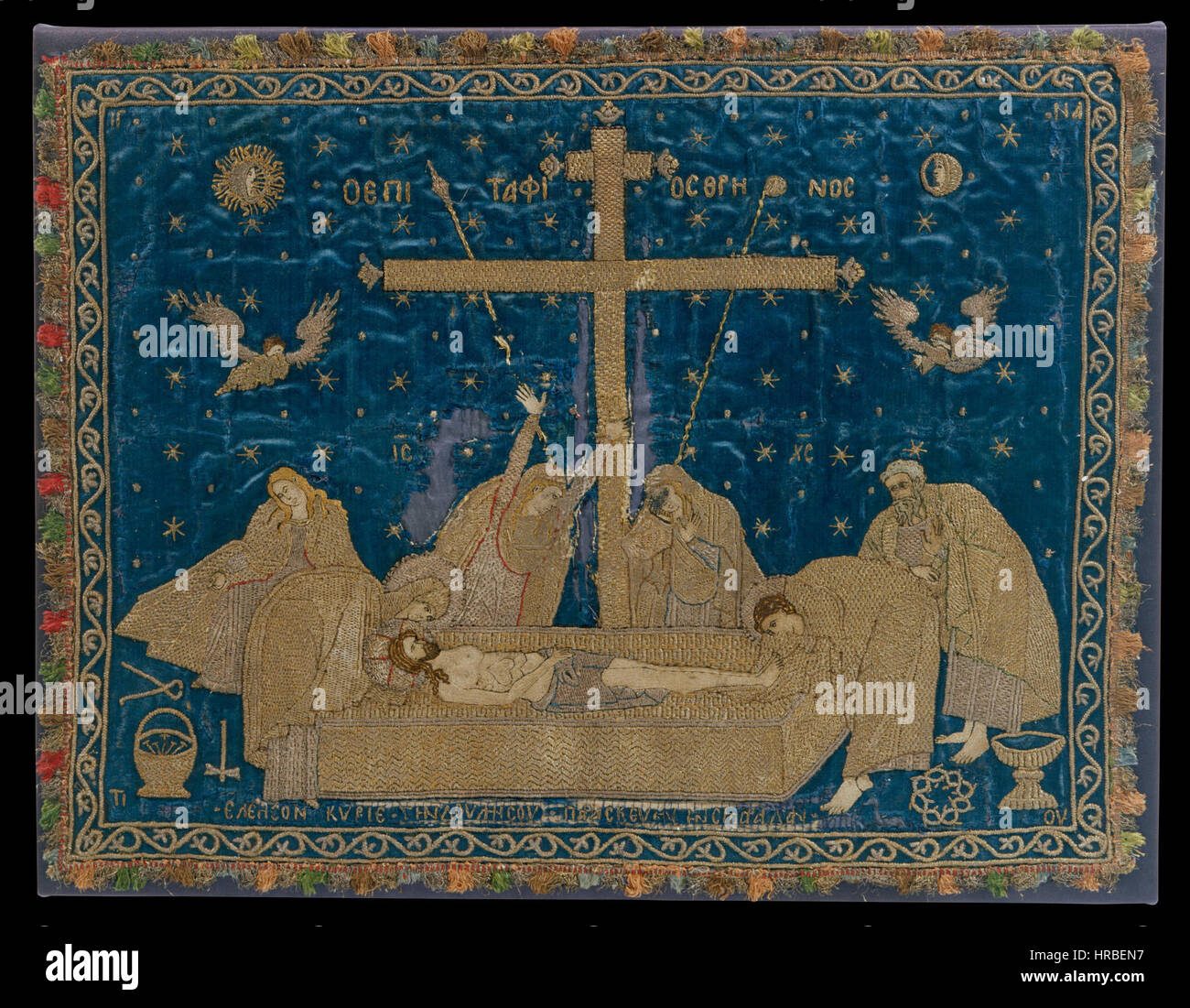 Argento-thread antimensium ricamato recanti la rappresentazione del lamento - Google Art Project Foto Stock