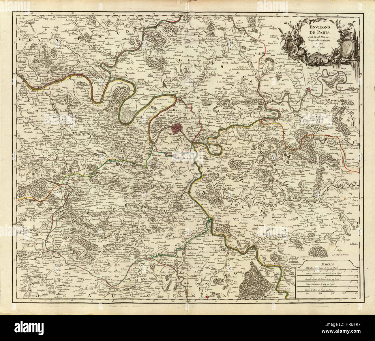 Robert de Vaugondy - Dintorni de Paris Foto Stock