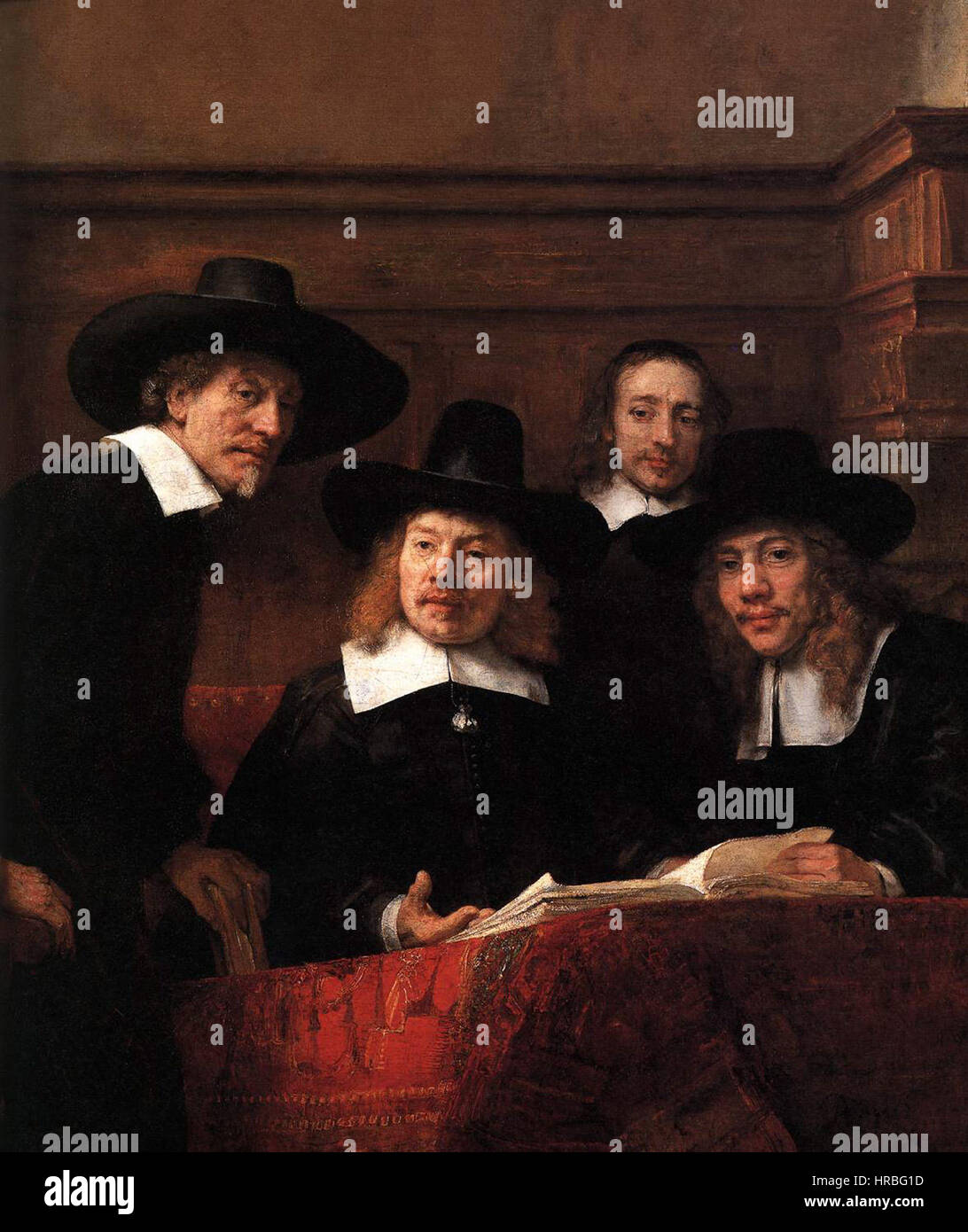 Rembrandt - campionamento funzionari dei trasportatori' Guild (dettaglio) - WGA19146 Foto Stock