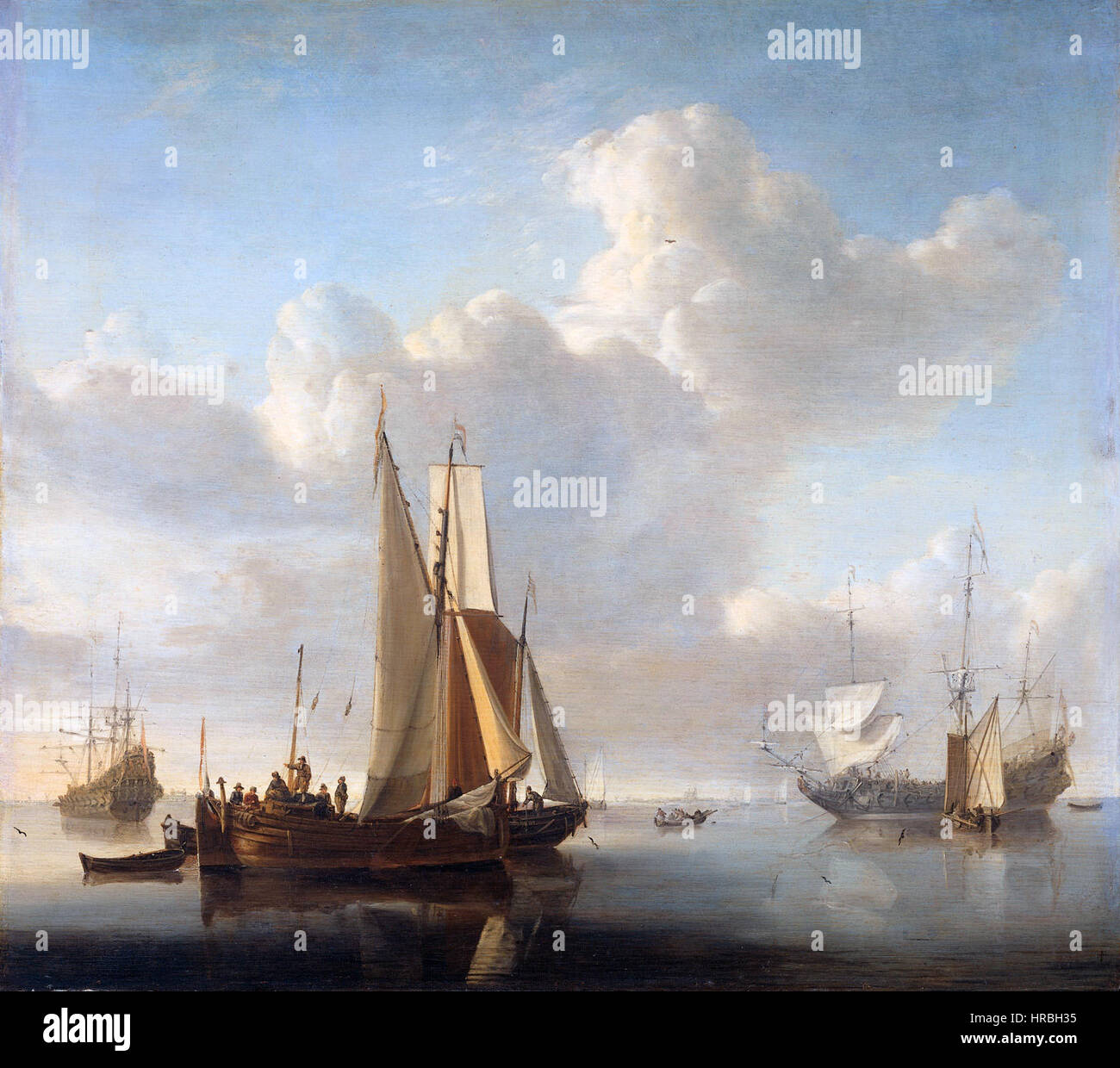 Schepen voor de kust (Willem van de Velde II) Foto Stock