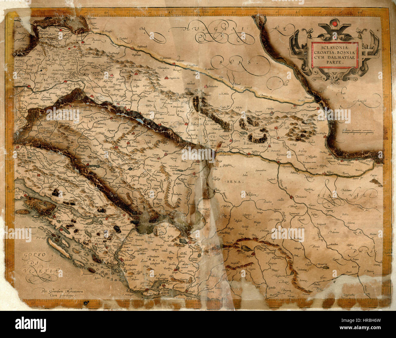 Slavonia, Croazia, Bosnia, e una parte della Dalmazia WDL7484 Foto Stock