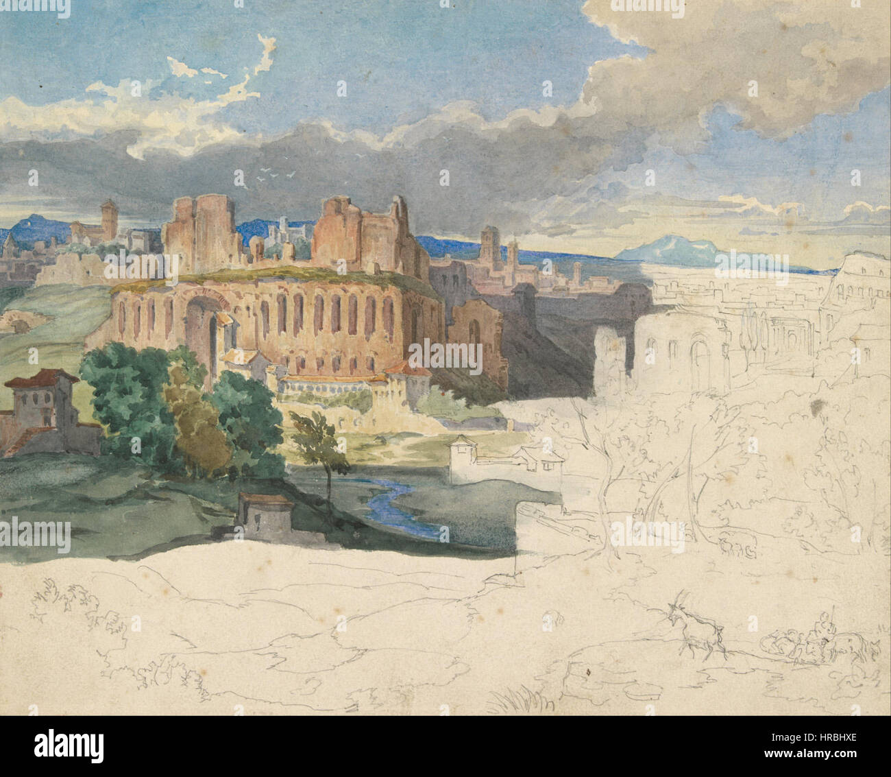 Carl Rottmann - Le rovine dei palazzi imperiali in Roma - Google Art Project Foto Stock