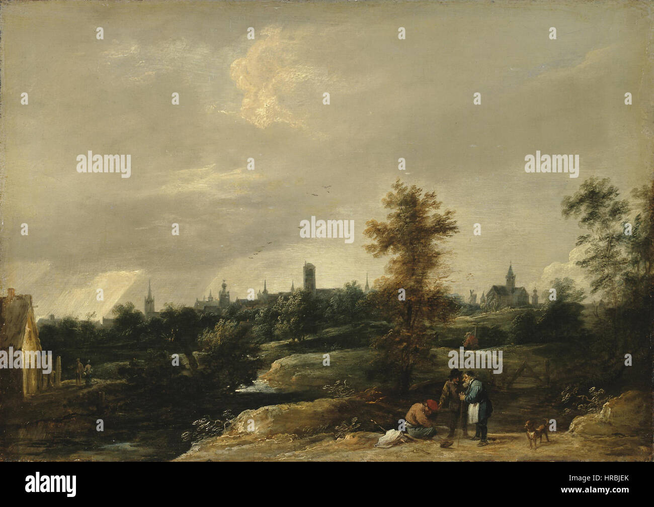 David Teniers (II) - vista dei dintorni di Bruxelles (1650s) Foto Stock