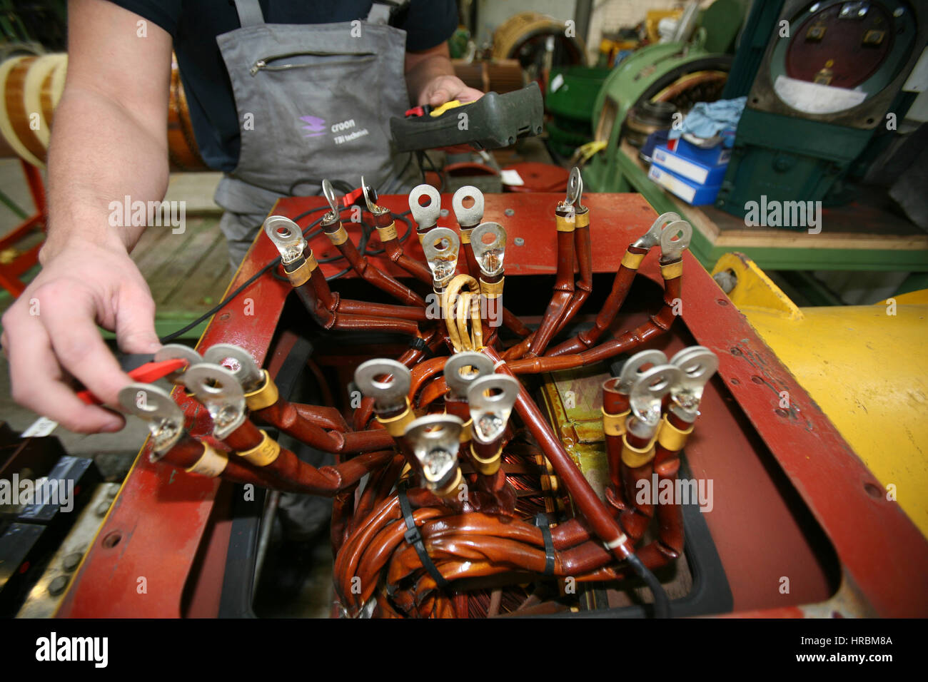 Manutenzione di motori elettro Foto Stock