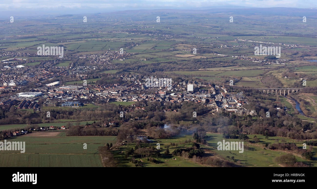 Vista aerea di Bishop Auckland, County Durham, Regno Unito Foto Stock