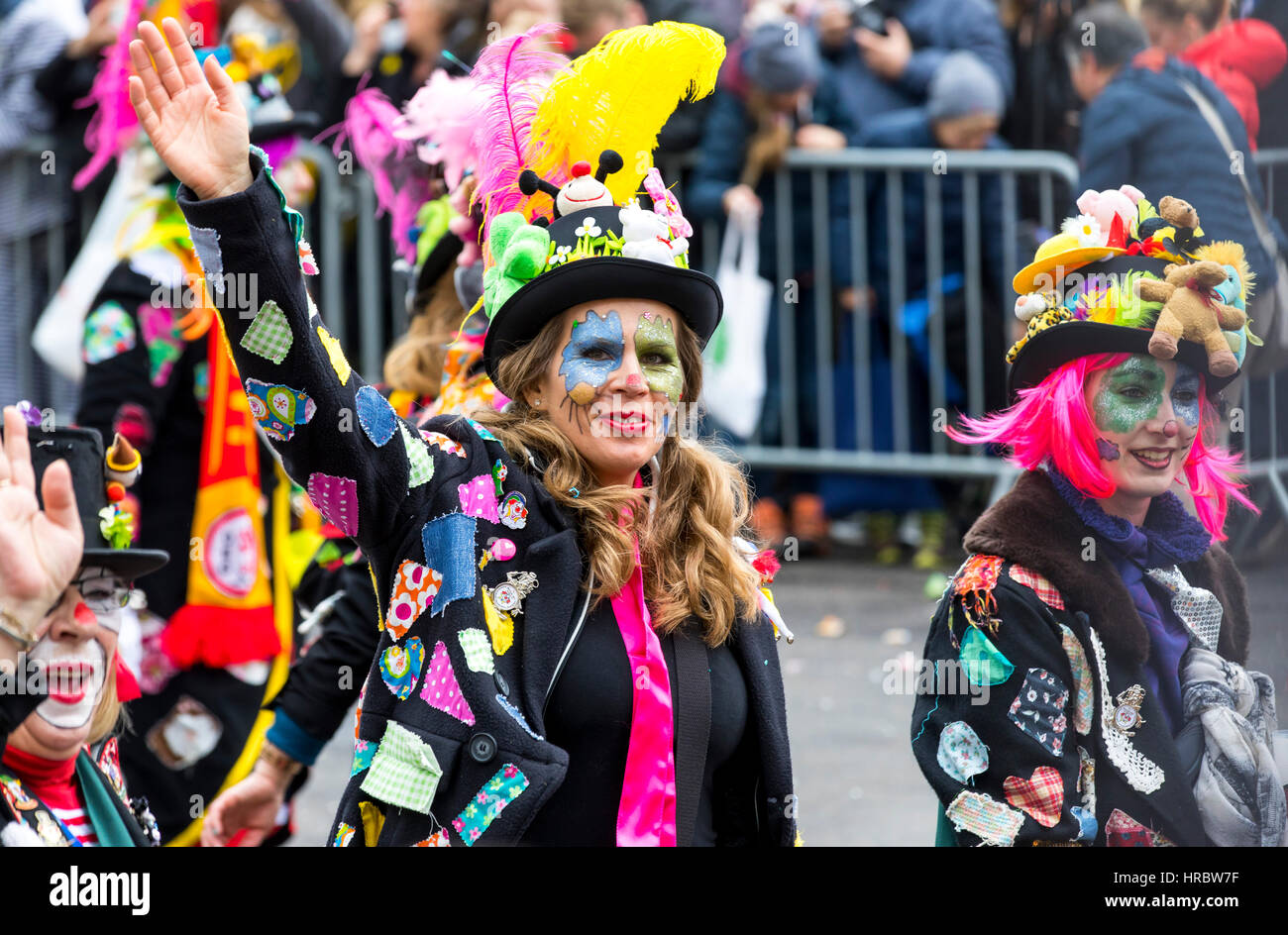 Il tedesco sfilata di carnevale a DŸsseldorf, bande musicali, Foto Stock