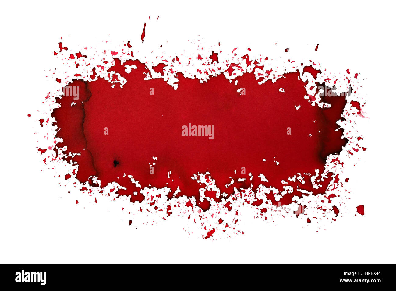 Rosso scuro spruzzato macchia. Arte di strada stile sfondo astratto. Illustrazione raster Foto Stock