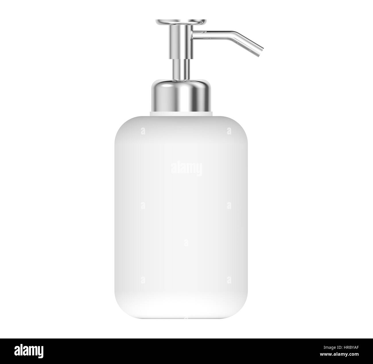 Vuoto pompa erogatrice bottiglia contenitore bianco mock up senza etichetta per la progettazione e il rendering 3D Foto Stock